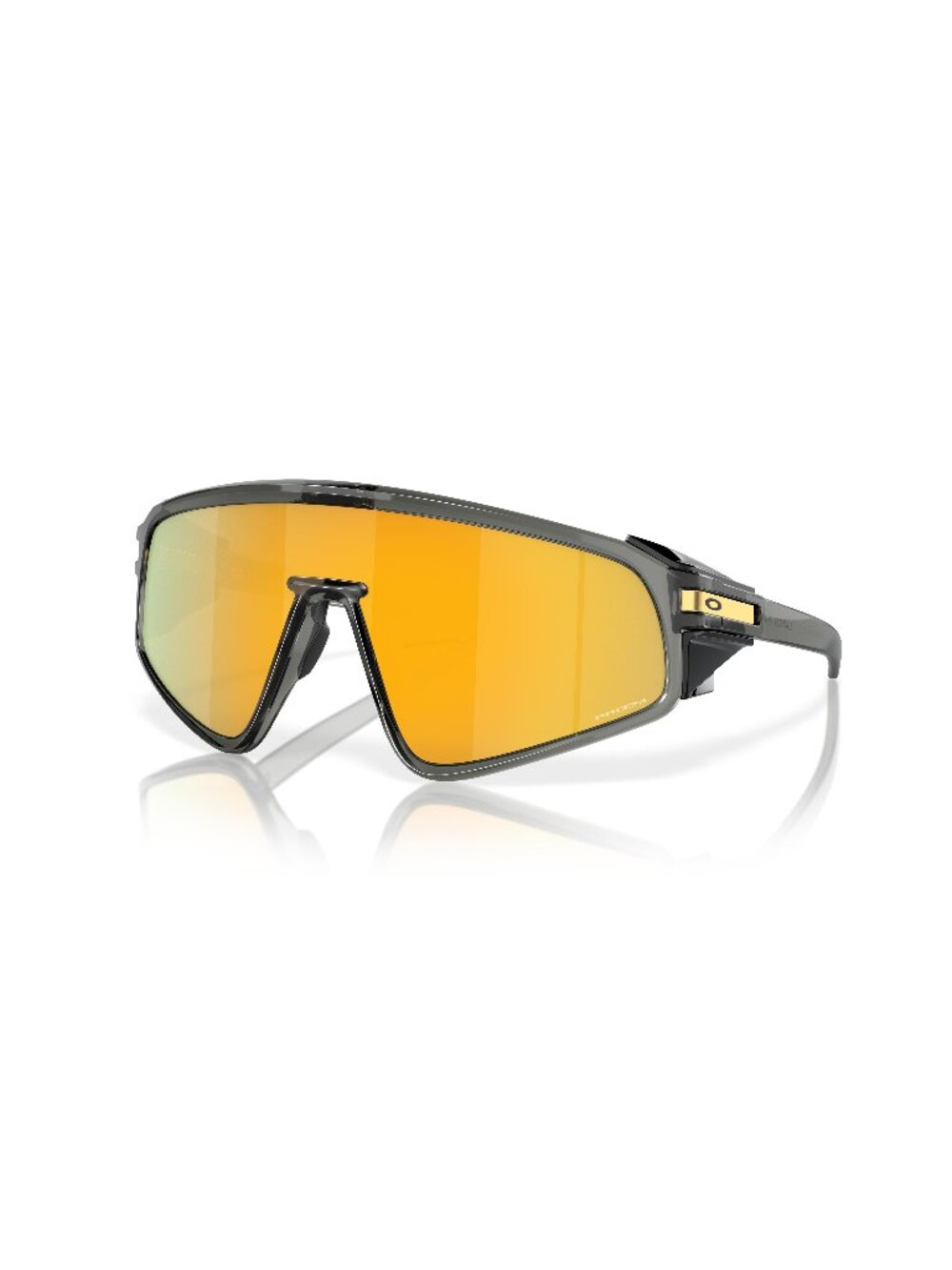 New Oakley Unisex Sunglasses Grey Shield Gold Lens Acetate Frame OO9404 LATCH 36